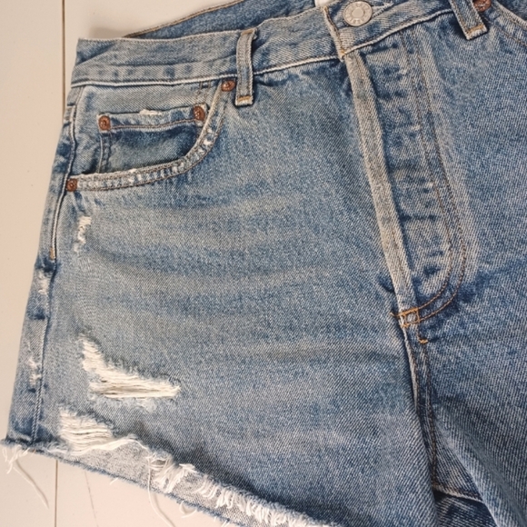 AGOLDE 100% Cotton High-Rise Parker Sz 28 Cut Off Denim Shorts - Picture 14 of 14